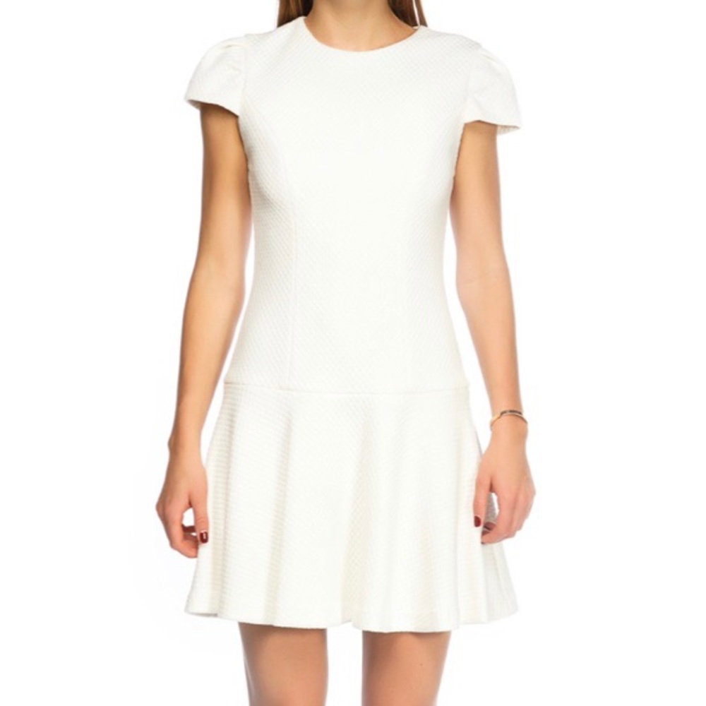 Alice + Olivia DARLEEN DROP WAIST TEXTURED DRESS